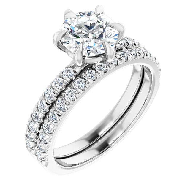 18K White Engagement Ring Mounting