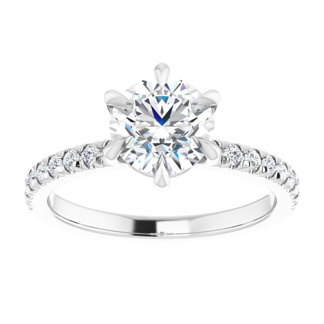18K White Engagement Ring Mounting