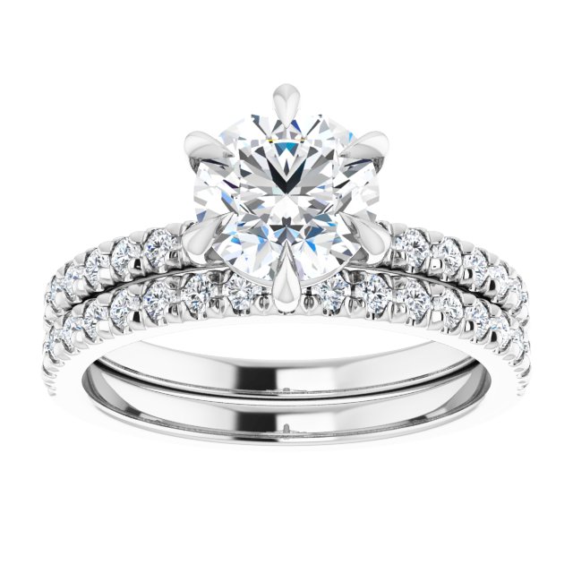 18K White Engagement Ring Mounting