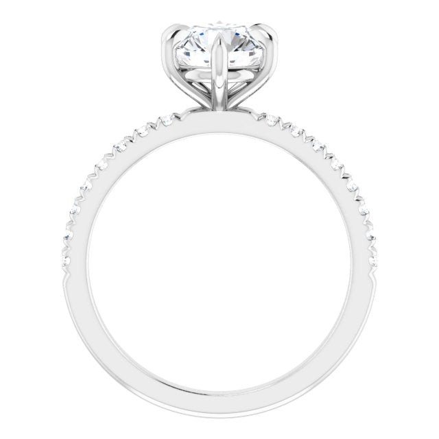 18K White Engagement Ring Mounting