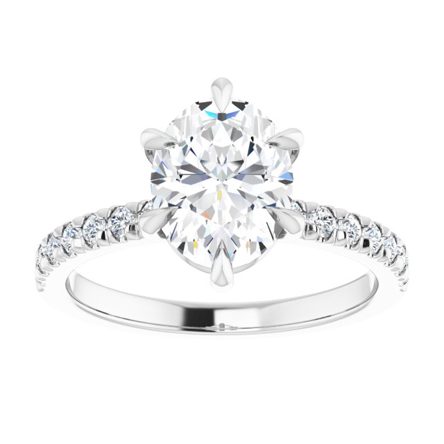 18K White Engagement Ring Mounting