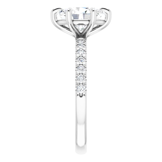 18K White Engagement Ring Mounting