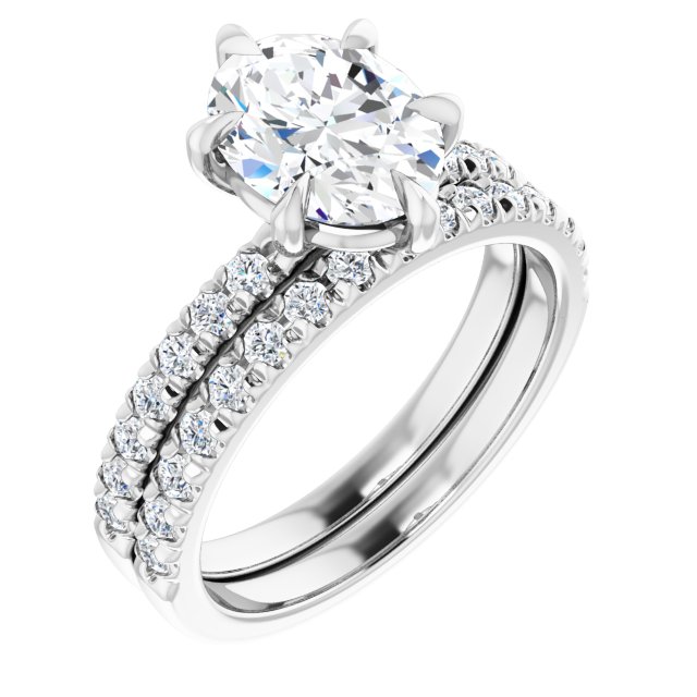 18K White Engagement Ring Mounting