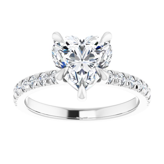 18K White Engagement Ring Mounting