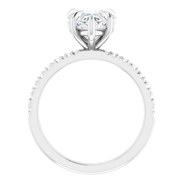 18K White Engagement Ring Mounting