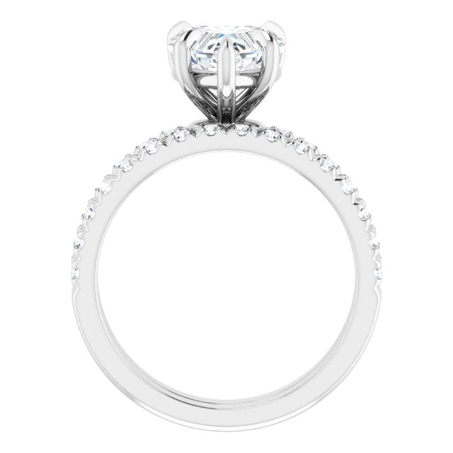 18K White Engagement Ring Mounting