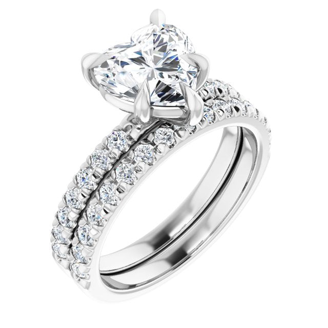 18K White Engagement Ring Mounting