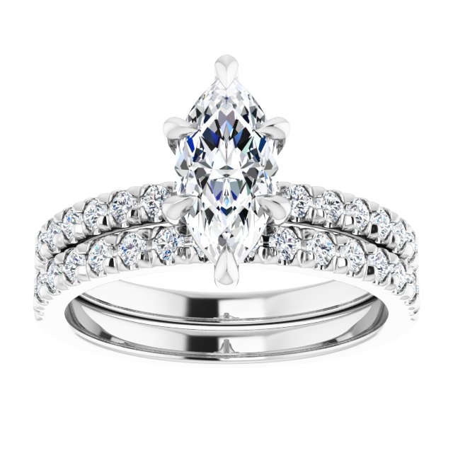 18K White Engagement Ring Mounting