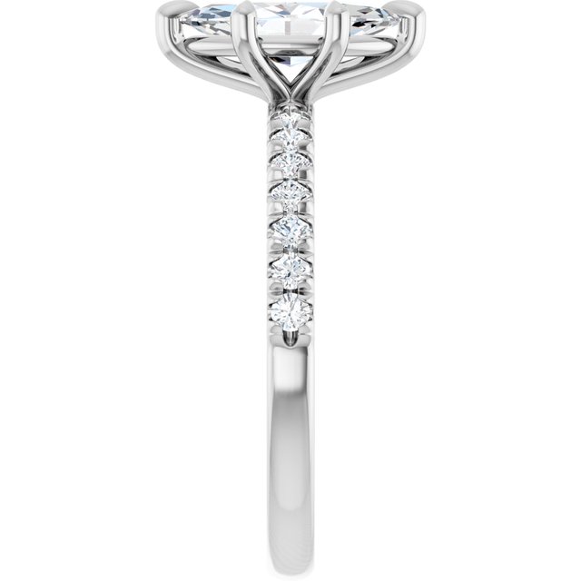 18K White Engagement Ring Mounting