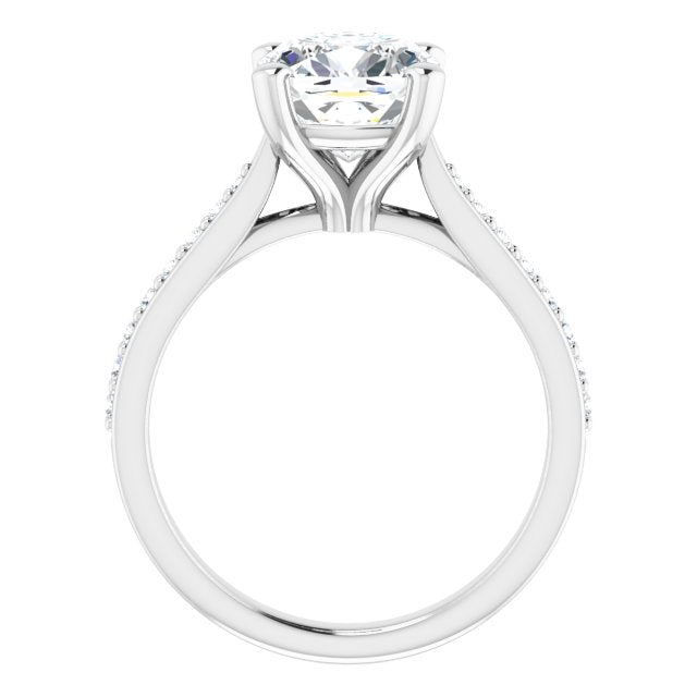 18K White Engagement Ring Mounting