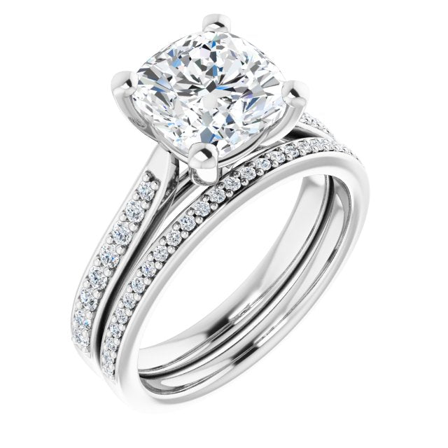 18K White Engagement Ring Mounting