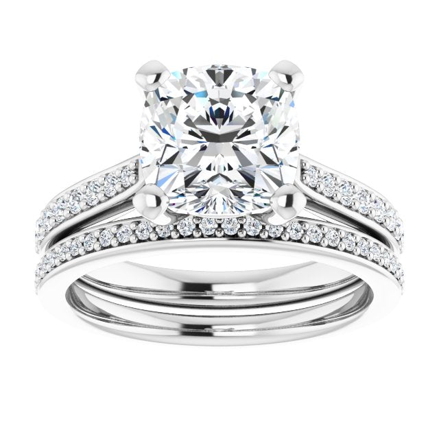 18K White Engagement Ring Mounting