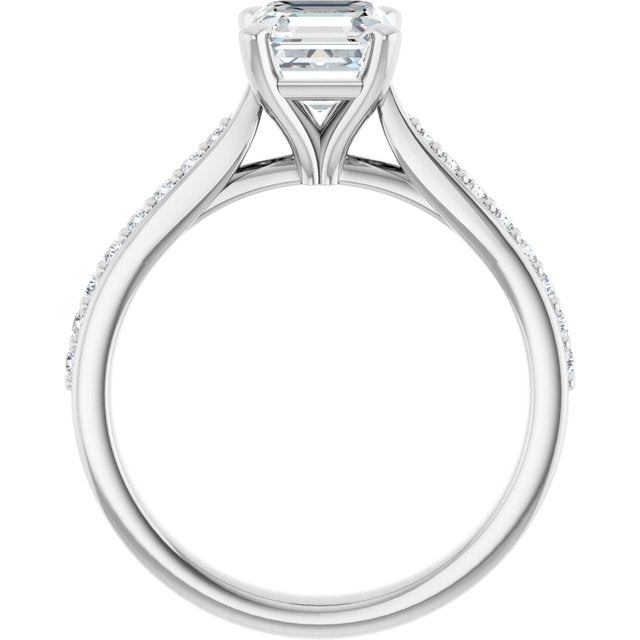18K White Engagement Ring Mounting
