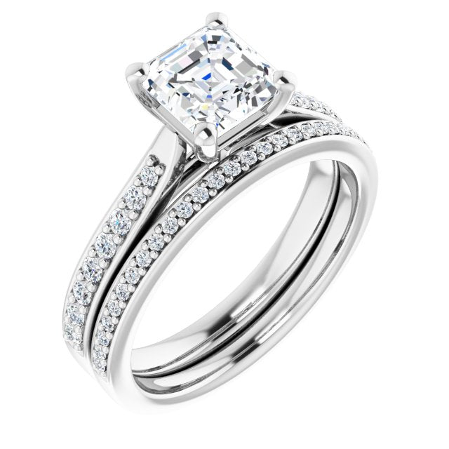 18K White Engagement Ring Mounting
