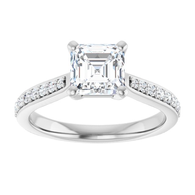18K White Engagement Ring Mounting