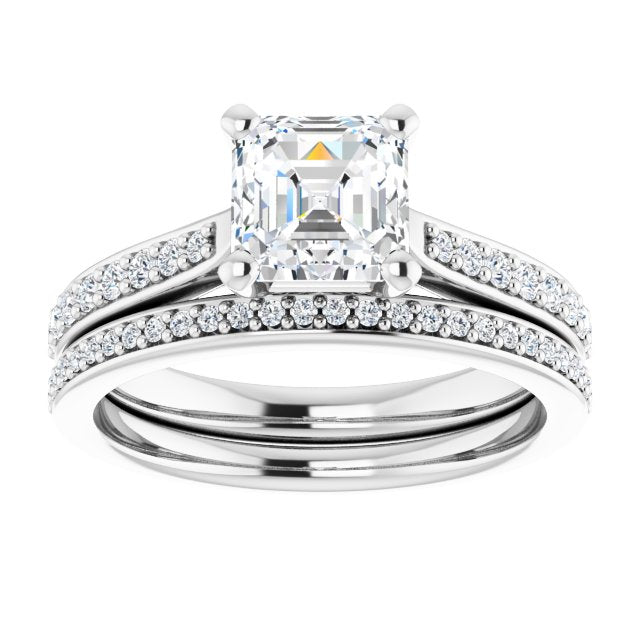 18K White Engagement Ring Mounting