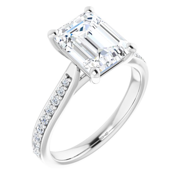 18K White Engagement Ring Mounting