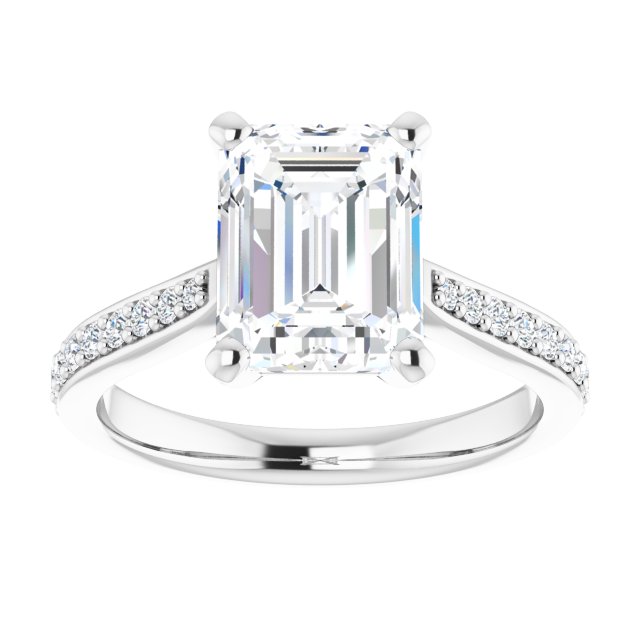 18K White Engagement Ring Mounting