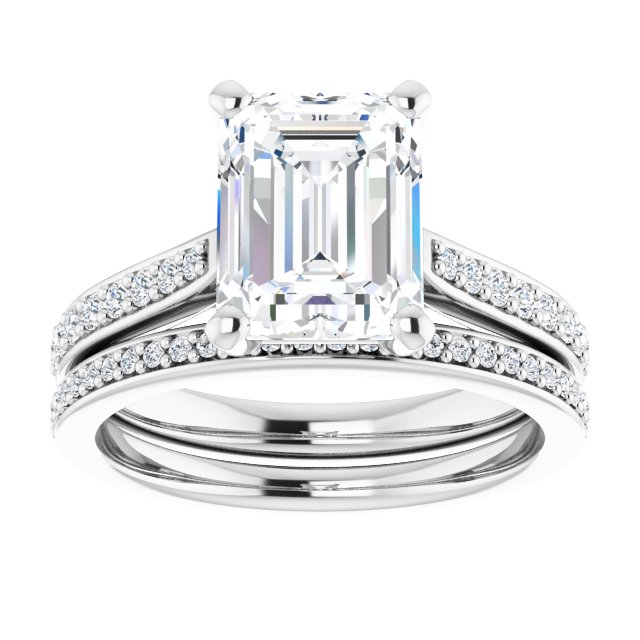 18K White Engagement Ring Mounting