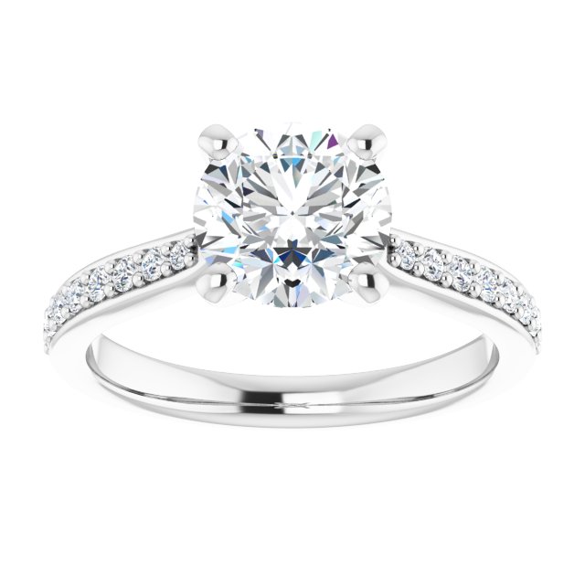 18K White Engagement Ring Mounting