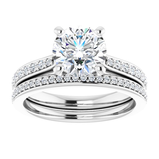 18K White Engagement Ring Mounting