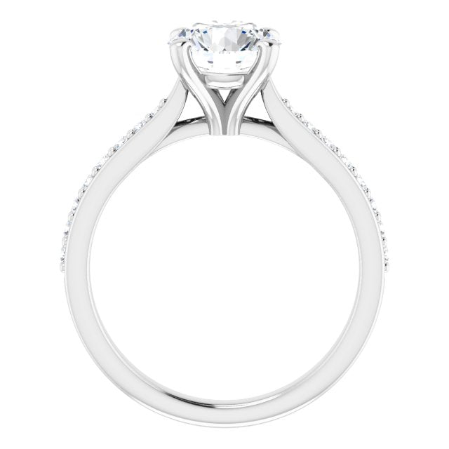 18K White Engagement Ring Mounting