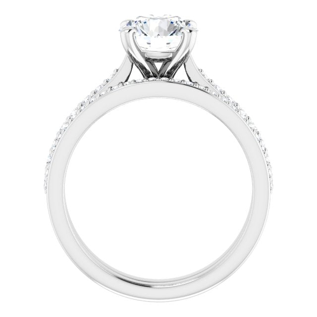 18K White Engagement Ring Mounting