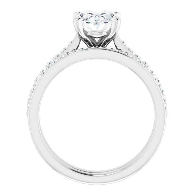 18K White Engagement Ring Mounting