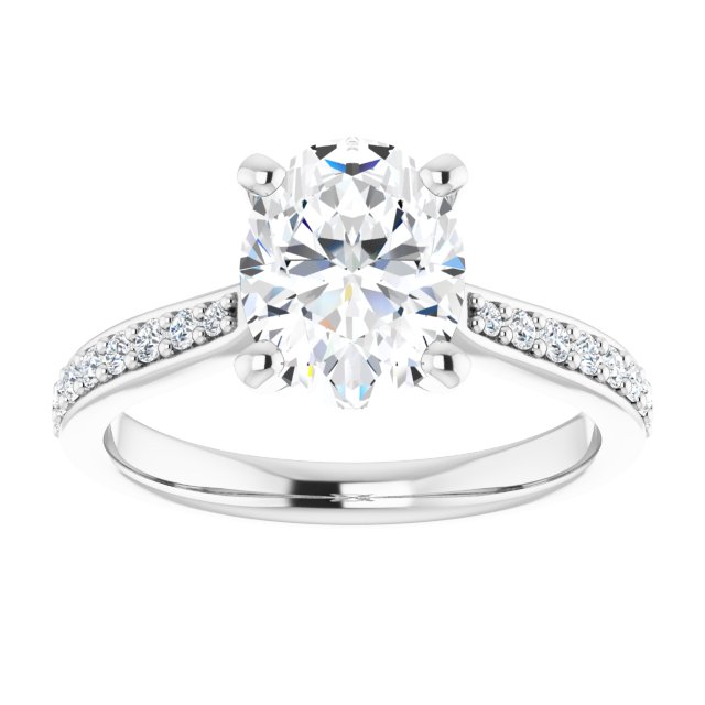 18K White Engagement Ring Mounting