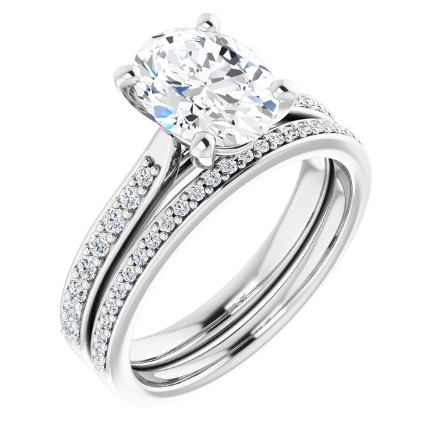 18K White Engagement Ring Mounting