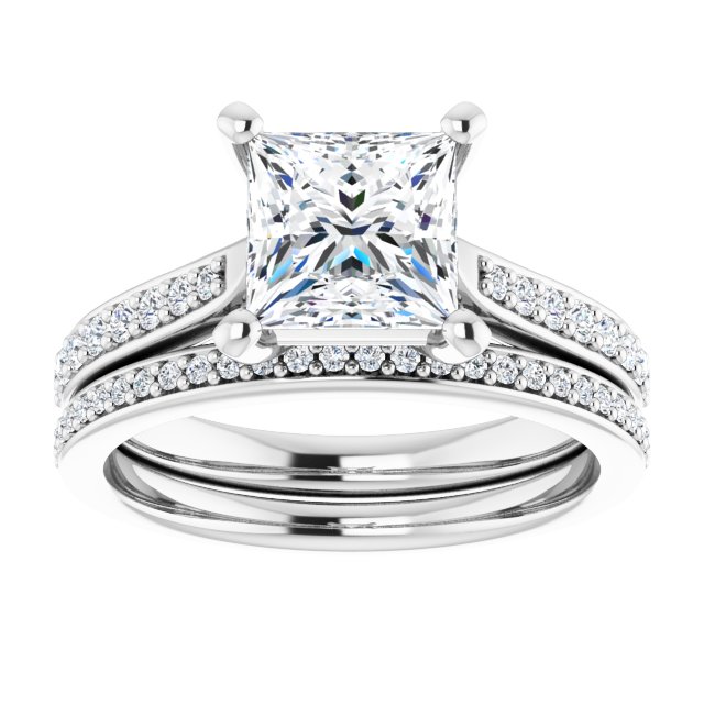 18K White Engagement Ring Mounting