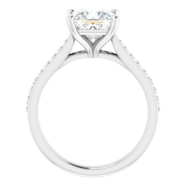 18K White Engagement Ring Mounting