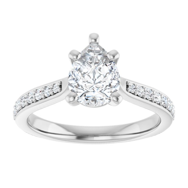 18K White Engagement Ring Mounting