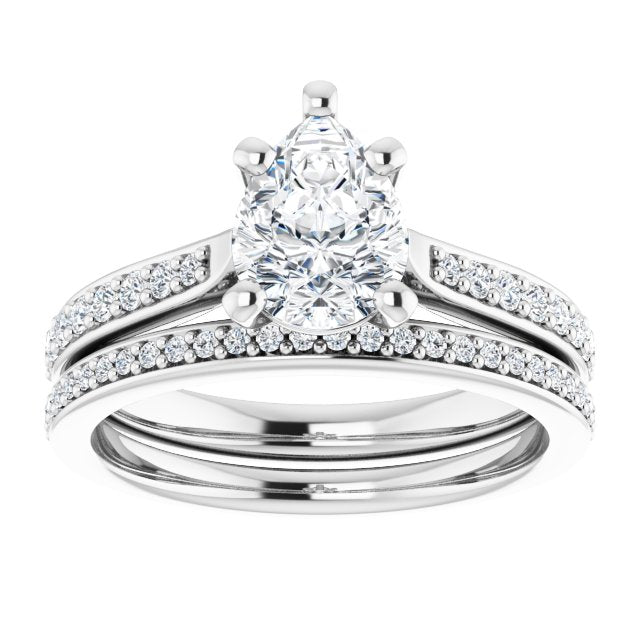 18K White Engagement Ring Mounting