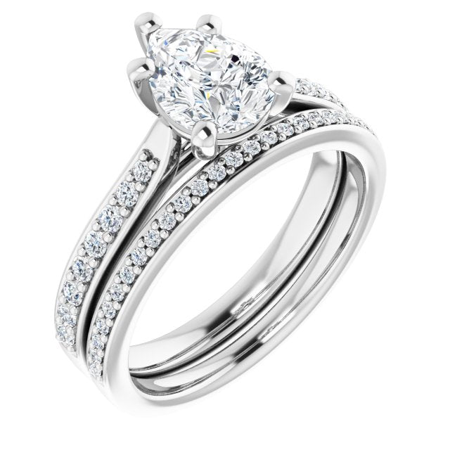 18K White Engagement Ring Mounting