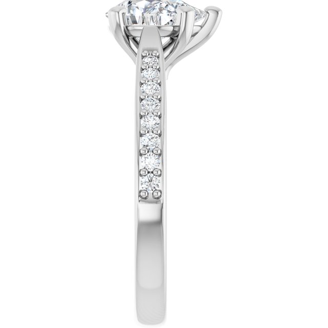 18K White Engagement Ring Mounting