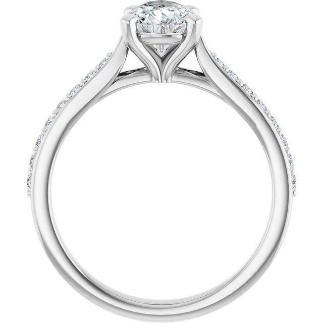 18K White Engagement Ring Mounting