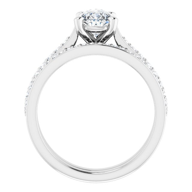 18K White Engagement Ring Mounting