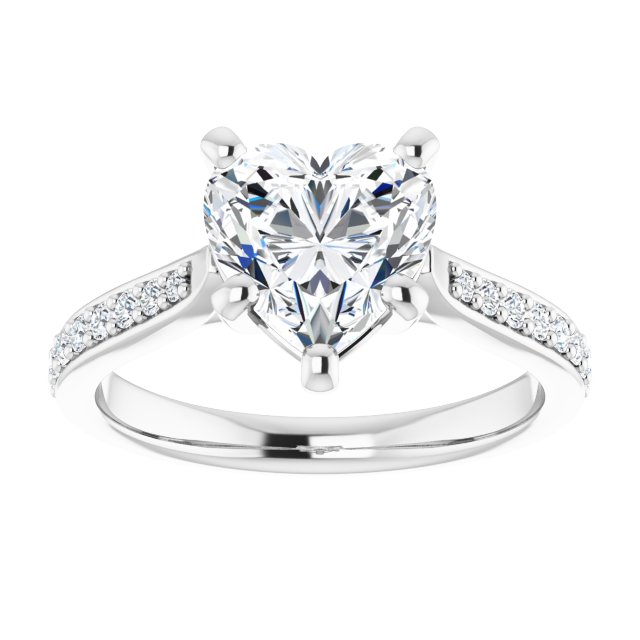 18K White Engagement Ring Mounting