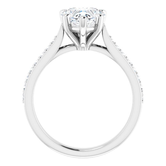 18K White Engagement Ring Mounting