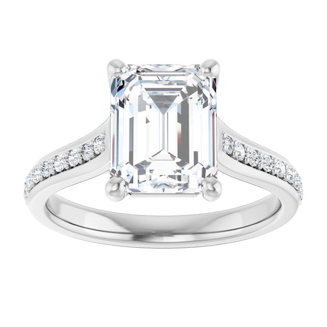 18K White Engagement Ring Mounting