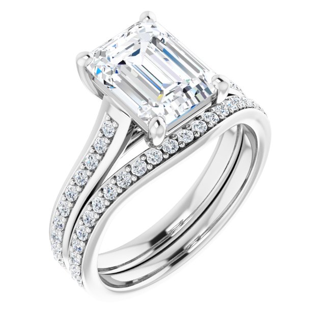 18K White Engagement Ring Mounting