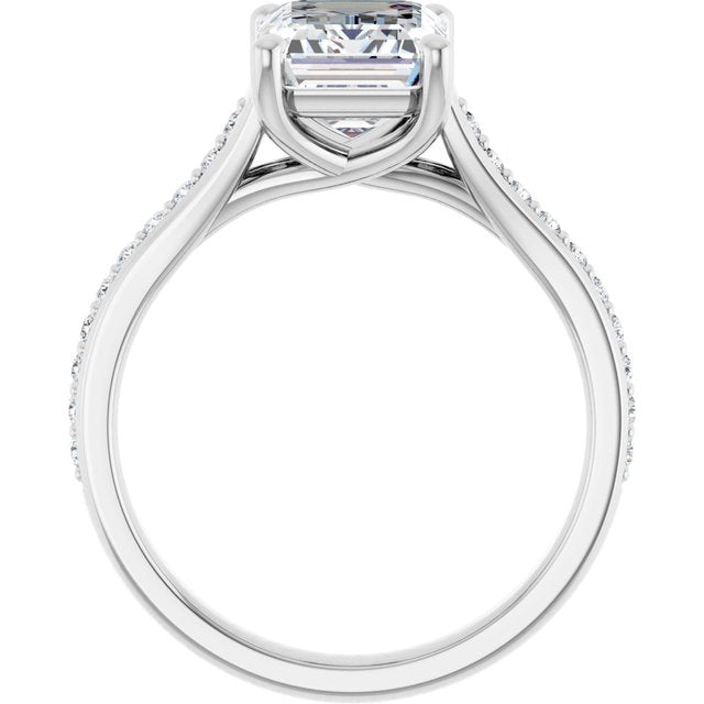18K White Engagement Ring Mounting
