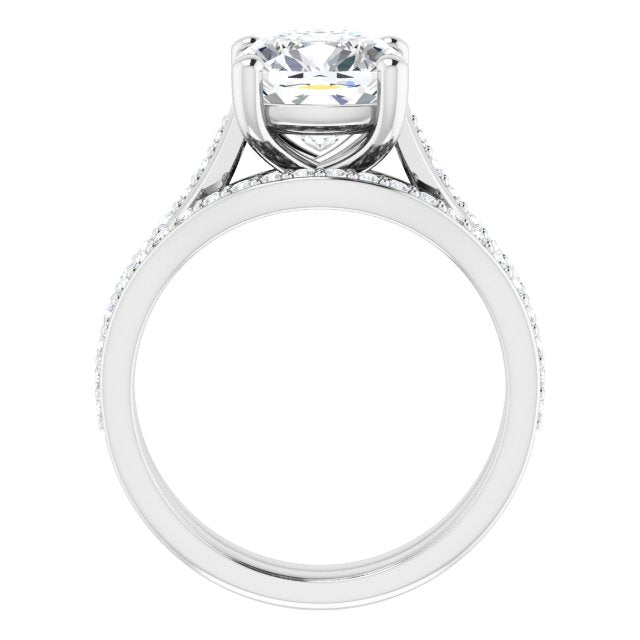 18K White Engagement Ring Mounting