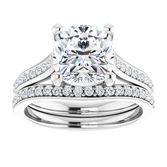 18K White Engagement Ring Mounting