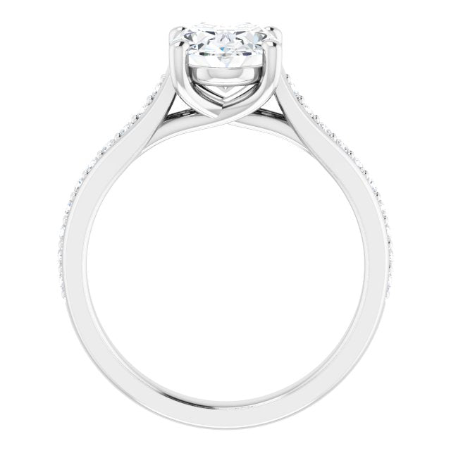 18K White Engagement Ring Mounting