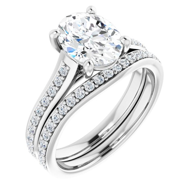 18K White Engagement Ring Mounting