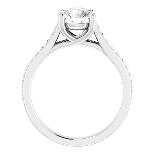 18K White Engagement Ring Mounting