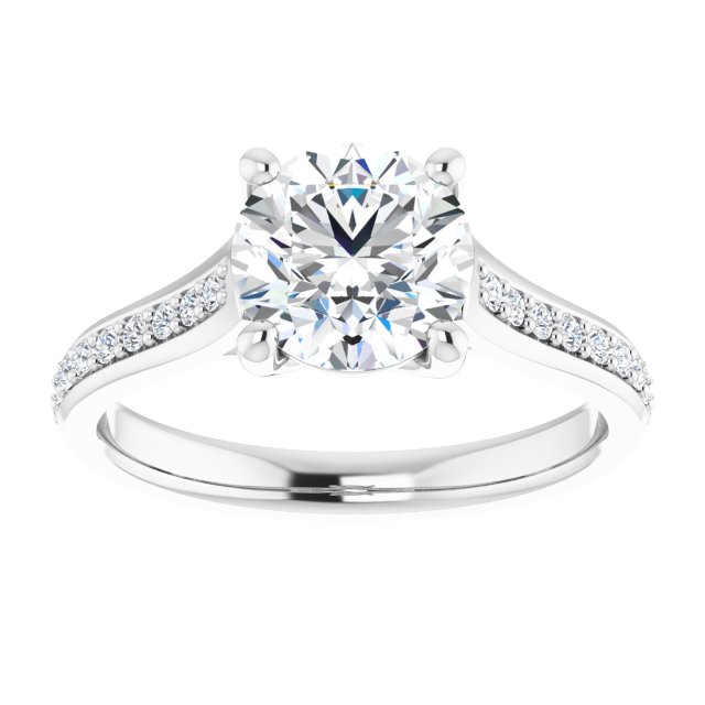 18K White Engagement Ring Mounting