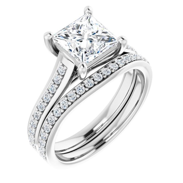 18K White Engagement Ring Mounting